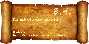Baumholczer Adrián névjegykártya